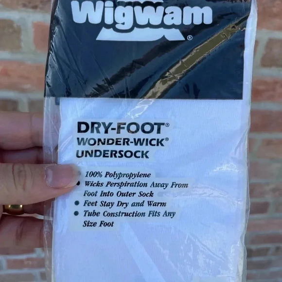 VTG Wigwam Undersock  100% Polypropylene Fits Sz 11-13 Shoe 9-12 NEW - Picture 2 of 4
